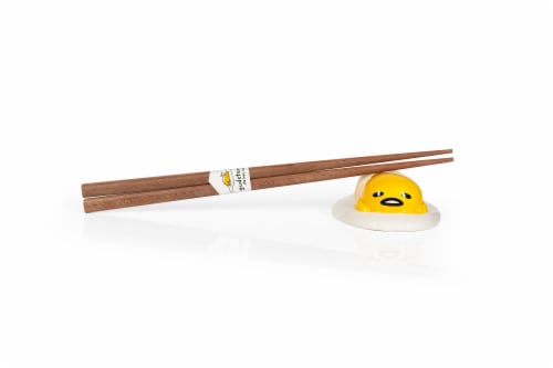 Gudetama The Lazy Egg Chopstick Set & Ceramic Holder | Reusable Chopsticks Set Perspective: top