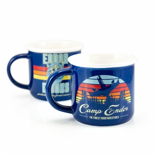Star Wars Camp Endor Retro Mugs | Ewok Forest Camp of Endor Cups | Set of 2 Mugs Perspective: top