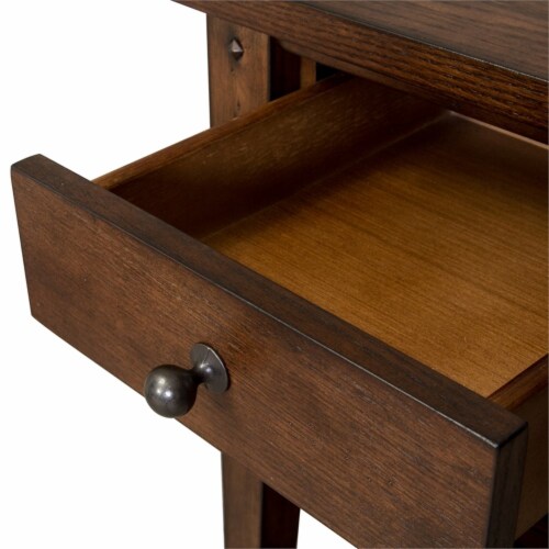 Lake House Dark Brown Chair Side Table Perspective: top