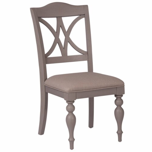 Summer House Light Gray Slat Back Side Chair (RTA)-Set of 2 Perspective: top