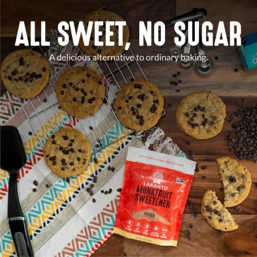 Lakanto Golden Monk Fruit Sweetener - Raw Cane Sugar Substitute (3 lb) Perspective: top
