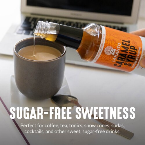 Lakanto Sugar FreeSimple Flavoring Syrup - Sweetened with Monk Fruit (Caramel - 25.4 Fl Oz) Perspective: top