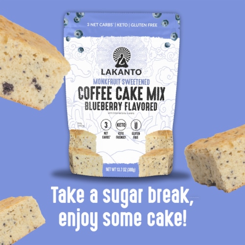 Lakanto Blueberry Coffee Cake Mix - Sweetened with Monk Fruit (13.7 oz) Perspective: top