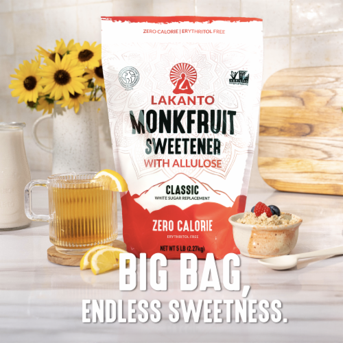 Lakanto® Classic Monkfruit Sweetener with Allulose - White Sugar Replacement Perspective: top