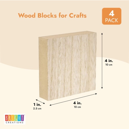 Unfinished Wood Blocks for Crafts, 1 Inch Thick MDF Squares (4x4 in, 4  Pack), PACK - Kroger