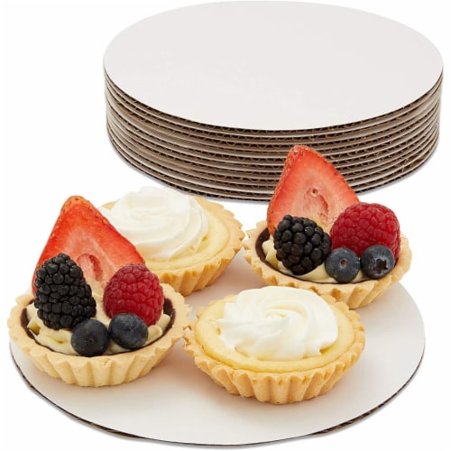 12-Pack Round Cake Boards, Cardboard Cake Circle Bases, 6 Inches Diameter, White Perspective: top