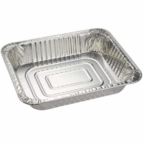 Half Size Aluminum Foil Pans, Deep Disposable Trays (12.7 x 2.2 x 10.2 In, 20 Pack) Perspective: top