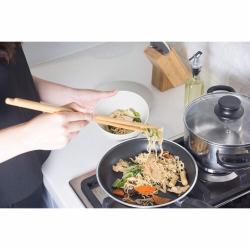 10-Pack Extra Long Cooking Chopsticks, For Cooking, Frying, Natural Bamboo, 16.5 Inches Perspective: top