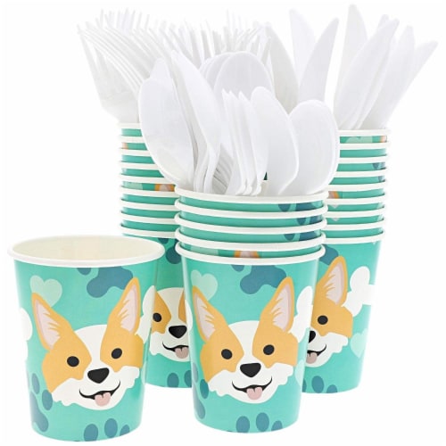 Corgi Dog Party Supplies Serves 24 Includes Plates Dinnerware