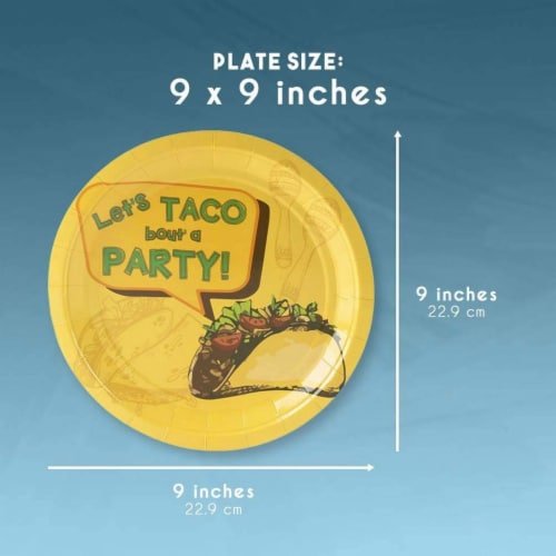Taco Party Bundle, Includes Plates, Napkins, Cups, and Cutlery (24 Guests,144 Pieces) Perspective: top