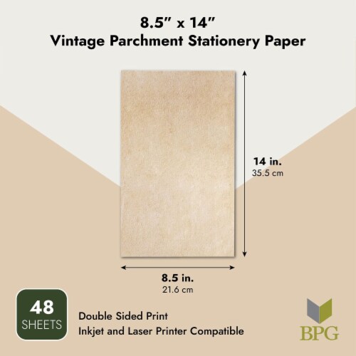 Vintage Parchment Stationery Paper for Writing Letters (8.5 x 14 In, 48  Sheets), PACK - Kroger