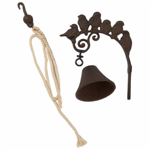 Iron Cast Door Bell - Rustic Birds Flock Door Chime Wall Mounted Front Door Bell Perspective: top