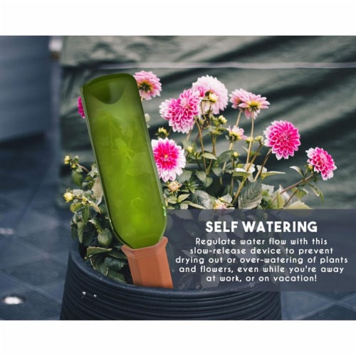 Self Watering Spikes - 6-Pack Auto Plant Self Waterer Drip System 6.9" Tall Perspective: top