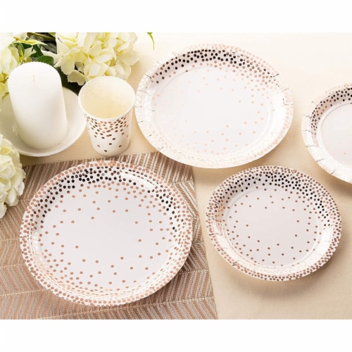 50 Set Disposable Dinnerware Party Dinner Appetizer Plate Cup Rose