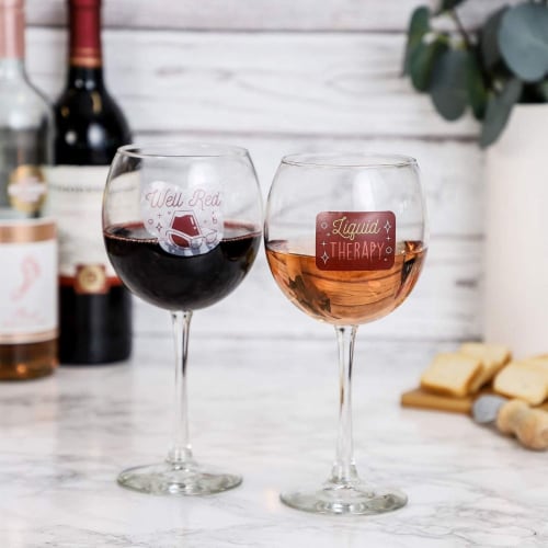 Paper Junkie 47-Count Reusable Wine Drink Glass Sticker Cling Markers