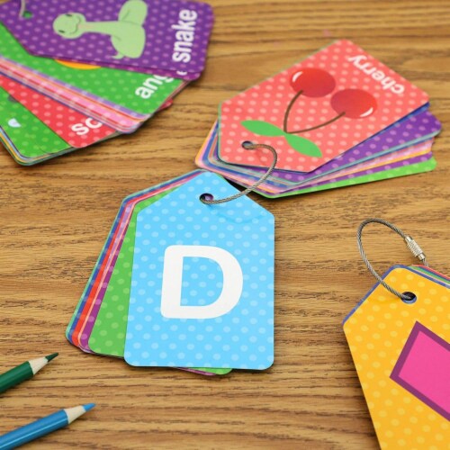 Colorful Educational Flash Cards (Words, Alphabet, Numbers, 78 Pieces, 3-Pk) Perspective: top