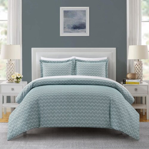 Blaine 2 or 3 Piece Duvet Cover Set Contemporary Two Tone Striped taupe twin Perspective: top