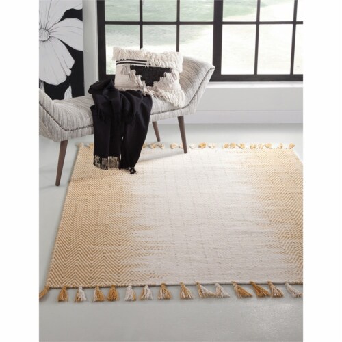 Abacasa Lola Yellow and Ivory 8x10 Area Rug - Sam's International Perspective: top