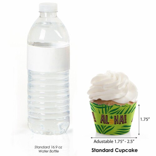 Big Dot of Happiness Tiki Luau - Tropical Hawaiian Summer Party Decor Cupcake Wrappers 12 Ct Perspective: top