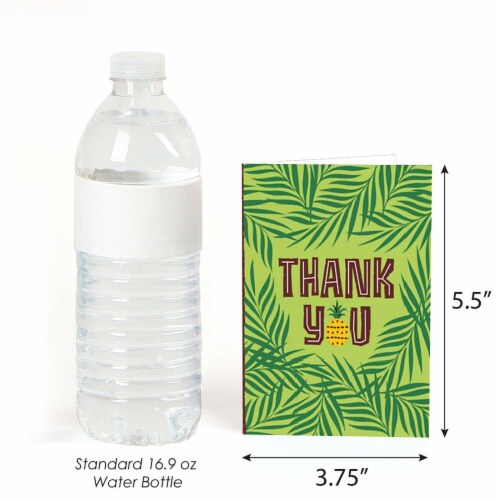 Big Dot of Happiness Tiki Luau - Tropical Hawaiian Summer Party Thank You Cards (8 count) Perspective: top