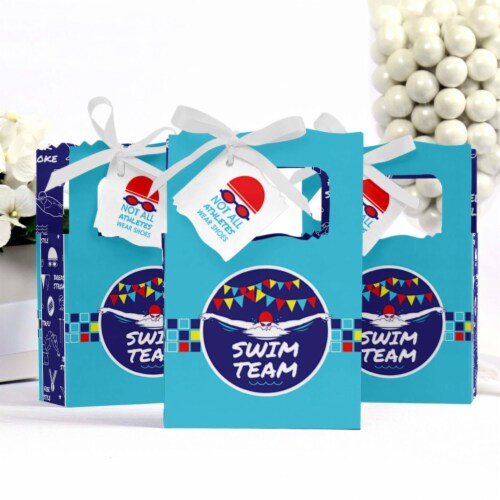 Big Dot of Happiness Making Waves Swim Team Swimming Party or Birthday Favor Boxes 12 Ct Perspective: top