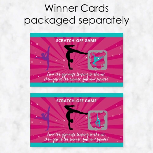 Big Dot of Happiness Tumble, Flip & Twirl - Gymnastics - Party Game Scratch Off Cards - 22 Ct Perspective: top