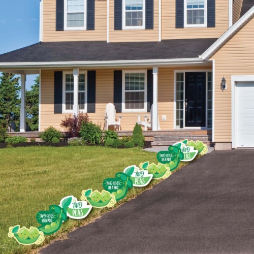 Big Dot of Happiness Double the Fun - Twins Two Peas in a Pod - Lawn Outdoor Yard Decor 10 Pc Perspective: top