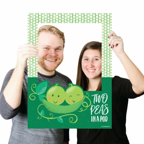 Big Dot of Happiness Double the Fun Twins Two Peas in a Pod Photo Booth Picture Frame & Props Perspective: top