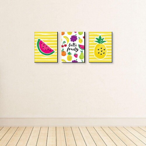 Big Dot of Happiness Tutti Fruity - Wall Art Room Decor Frutti Summer 7.5 x 10 in - 3 Prints Perspective: top