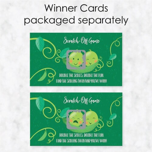 Big Dot of Happiness Double the Fun - Twins Two Peas in a Pod - Game Scratch Off Cards 22 Ct Perspective: top