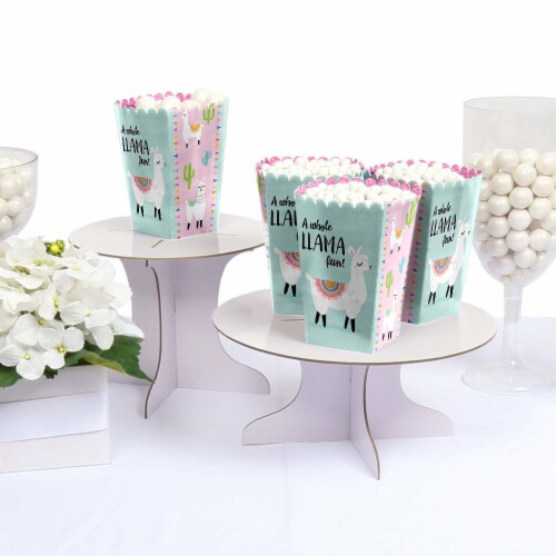 Big Dot of Happiness Whole Llama Fun - Party Favor Popcorn Treat Boxes - 12 Ct Perspective: top