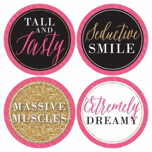 Big Dot of Happiness Girls Night Out - Bachelorette Party Man Hunt Stickers - Set of 12 Perspective: top