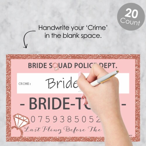Big Dot of Happiness Bride Squad Rose Gold Bachelorette Mug Shot Photo Booth Props 20 Ct Perspective: top