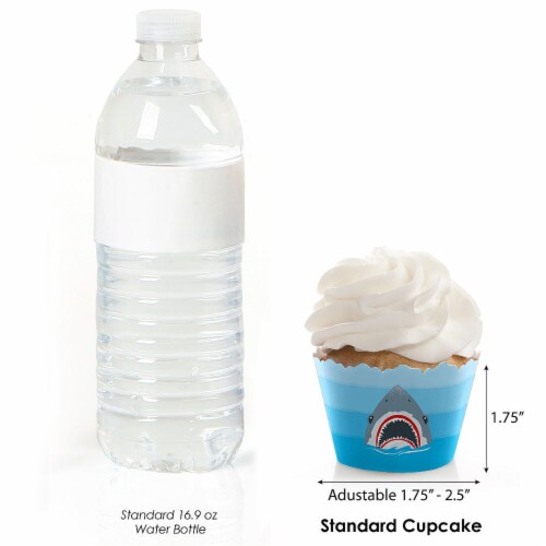 Big Dot of Happiness Shark Zone - Jawsome Shark Birthday Party Decor - Cupcake Wrappers 12 Ct Perspective: top