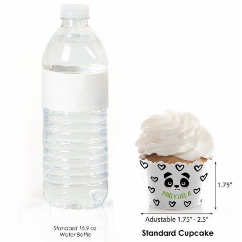 Big Dot of Happiness Party Like a Panda Bear - Baby Shower or Birthday Cupcake Wrappers 12 Ct Perspective: top