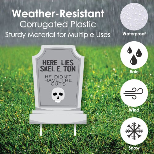 Big Dot of Happiness Graveyard Tombstones - Outdoor Lawn Decor - Halloween Yard Signs 8 Ct Perspective: top