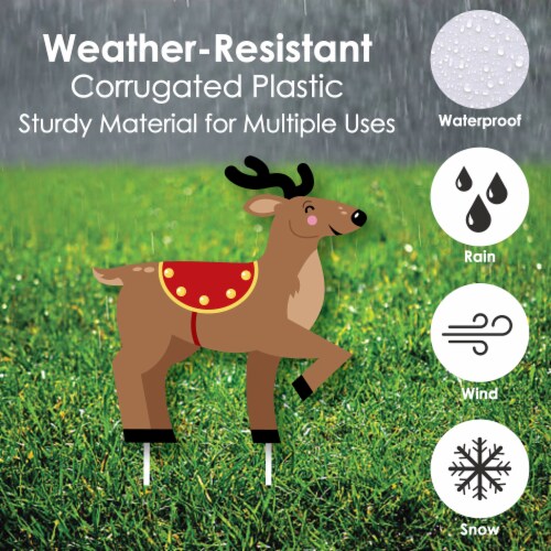 Big Dot of Happiness Santa's Reindeer - Lawn Decor - Santa Claus Christmas Yard Signs 8 Ct Perspective: top