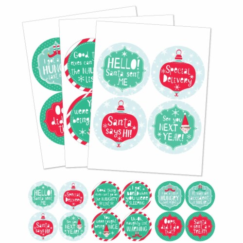 Big Dot of Happiness Elf Squad - Holiday and Christmas Elf Notes - Sticker Set of 12 Perspective: top