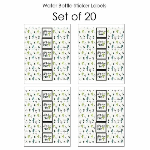 Big Dot of Happiness Prickly Cactus Party - Fiesta Party Water Bottle Sticker Labels - 20 Ct Perspective: top