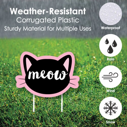 Big Dot of Happiness Purr-fect Kitty Cat - Lawn Decor Baby Shower 