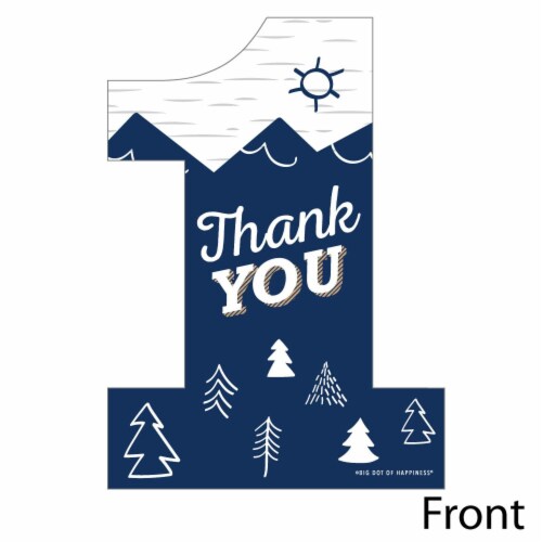 Big Dot of Happiness He's a Wild One - 1st Birthday Party Shaped Thank You Note Cards - 12 Ct Perspective: top