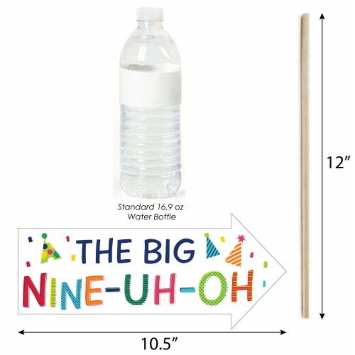Big Dot of Happiness Funny 90th Birthday - Cheerful Birthday Colorful Photo Booth Props 10 Pc Perspective: top