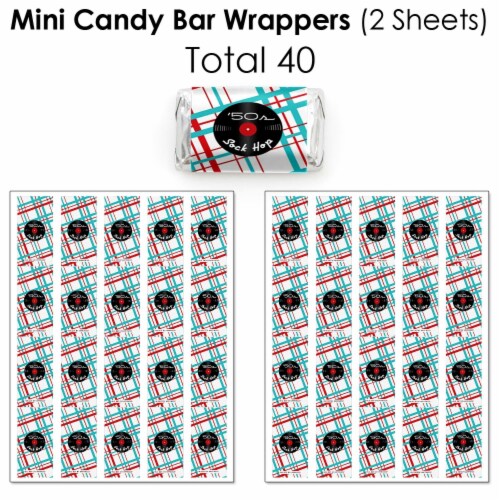 Big Dot of Happiness 50's Sock Hop - 1950s Rock N Roll Party Candy Favor Sticker Kit - 304 Pc Perspective: top