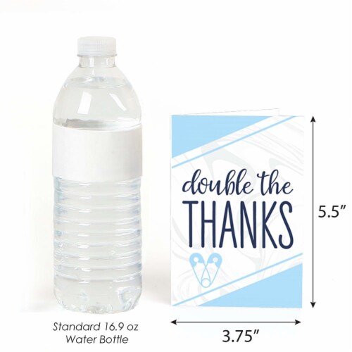 Big Dot of Happiness It's Twin Boys  - Blue Twins Baby Shower Thank You Cards (8 count) Perspective: top