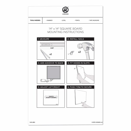 U Brands BOARD,TILE,CAL,COMBO,WH 3889U00-01 Perspective: top