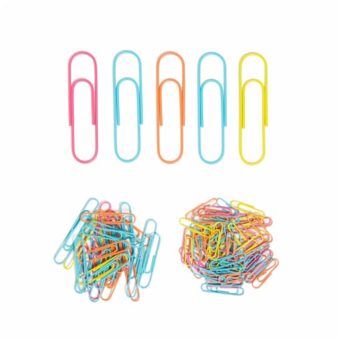 U® Brands Assorted Size Paper Clips - Brights Perspective: top