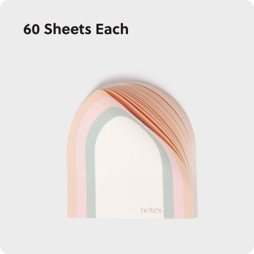 U Brands Rainbow Folklore Fauna Sticky Note Set Perspective: top