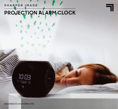 Sharper Image Star Projection Alarm Clock - Black Perspective: top