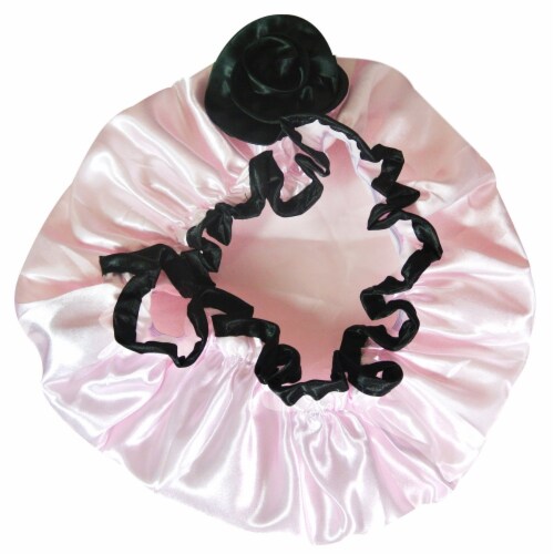 Kella Milla Stylish Satin Shower Cap, Pink & Rose Perspective: top