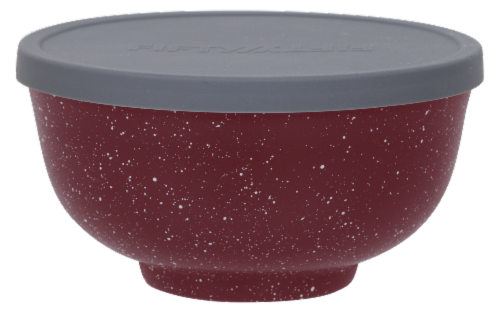 Fifty/Fifty Vacuum Insulated Bowl & Lid - Speckled Brick Red Perspective: top